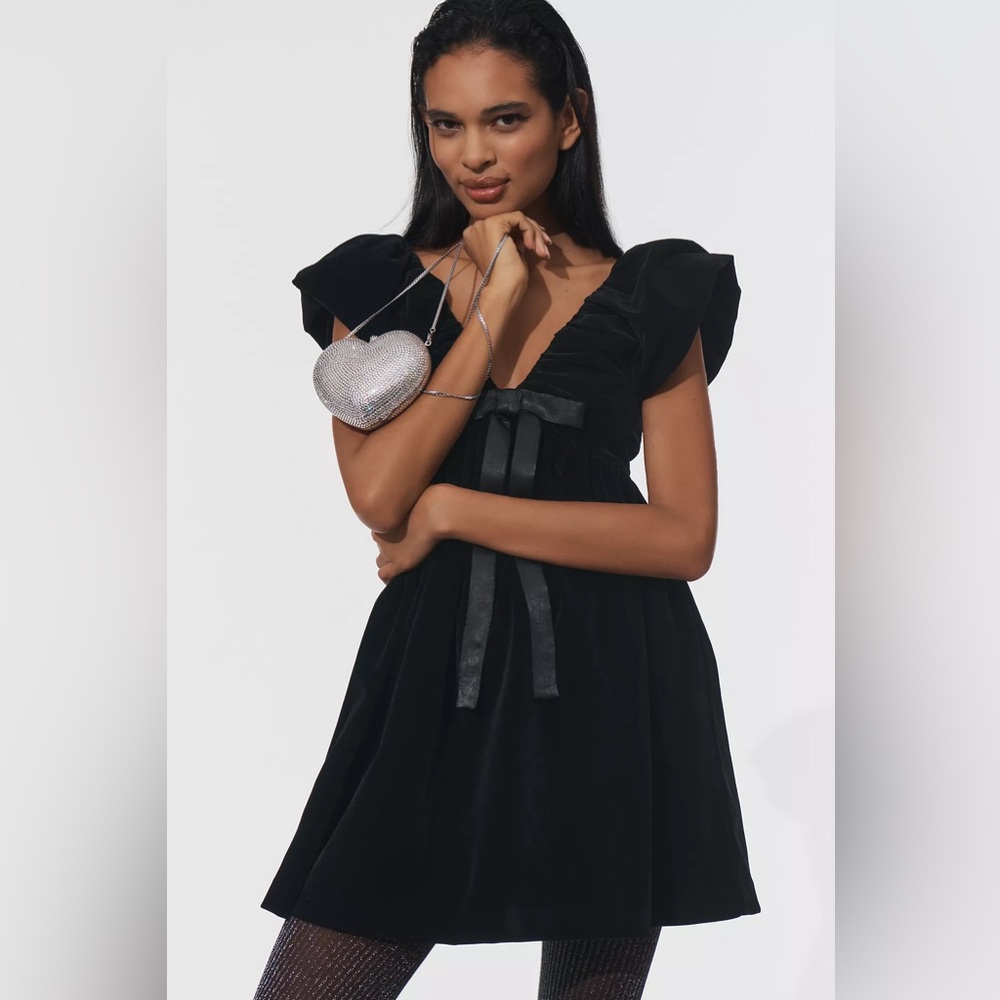 Endless Rose Velvet Bow Mini Dress